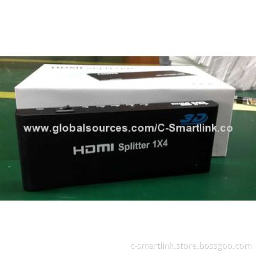 HDMI Splitter 1x4 (HDMI® V1.4), 2 x 4K Supports Resolution, 4-output with HDCP, Supports 3D
